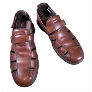 ECCO Brown Leather Fisherman Sandals Mens 45 EU 11-11.5M